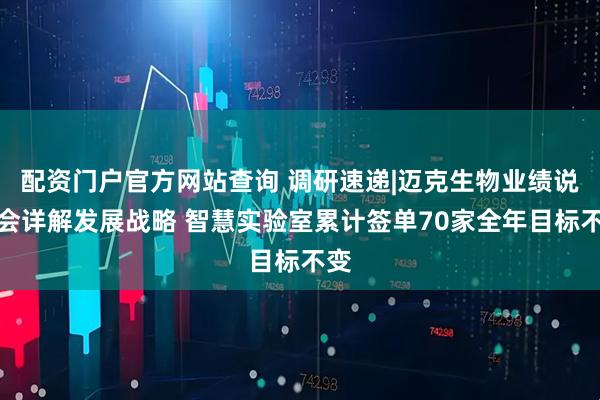配资门户官方网站查询 调研速递|迈克生物业绩说明会详解发展战略 智慧实验室累计签单70家全年目标不变